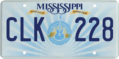 MS license plate CLK228