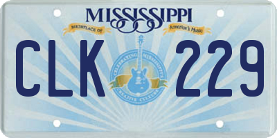 MS license plate CLK229