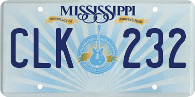 MS license plate CLK232
