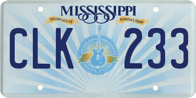 MS license plate CLK233