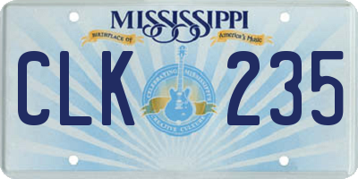 MS license plate CLK235
