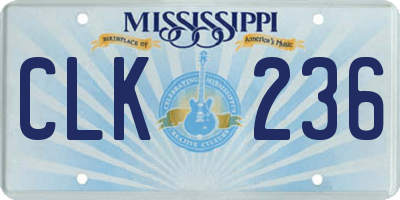 MS license plate CLK236