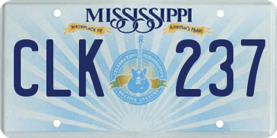 MS license plate CLK237