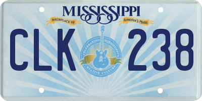 MS license plate CLK238