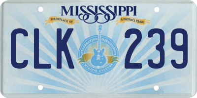 MS license plate CLK239