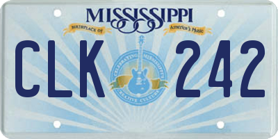 MS license plate CLK242