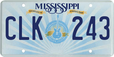 MS license plate CLK243