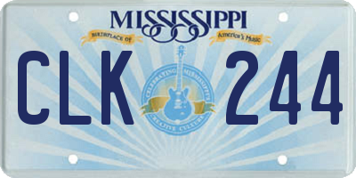 MS license plate CLK244