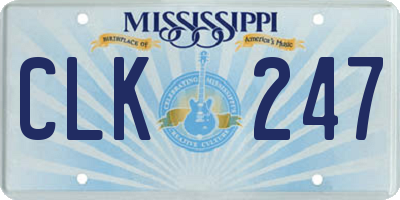 MS license plate CLK247