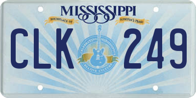 MS license plate CLK249
