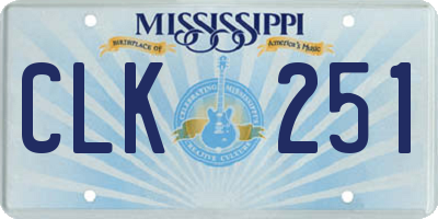 MS license plate CLK251