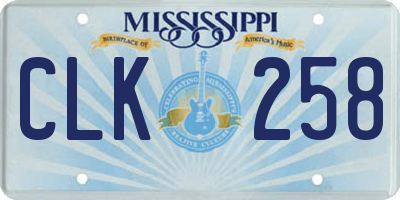 MS license plate CLK258