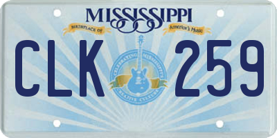 MS license plate CLK259