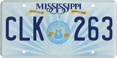 MS license plate CLK263