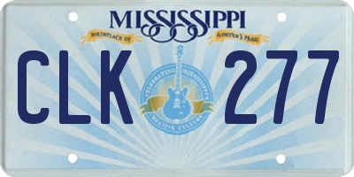 MS license plate CLK277