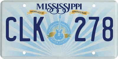 MS license plate CLK278