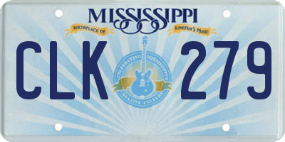 MS license plate CLK279