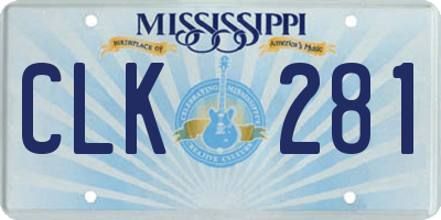 MS license plate CLK281