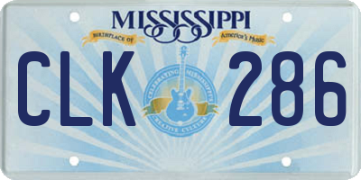 MS license plate CLK286