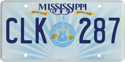 MS license plate CLK287