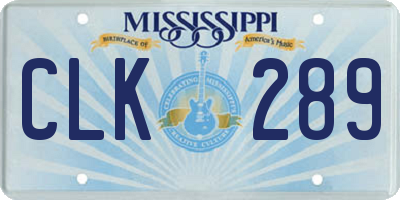 MS license plate CLK289