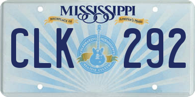 MS license plate CLK292