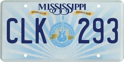MS license plate CLK293