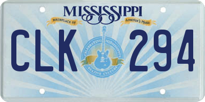MS license plate CLK294