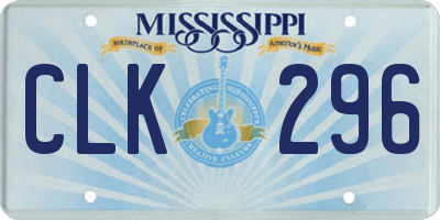 MS license plate CLK296