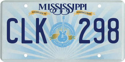 MS license plate CLK298
