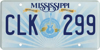 MS license plate CLK299