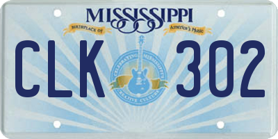 MS license plate CLK302