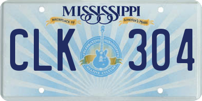 MS license plate CLK304