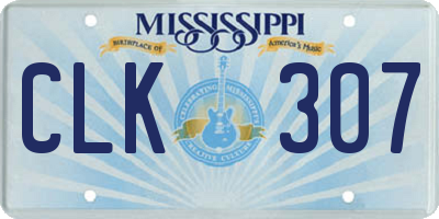 MS license plate CLK307