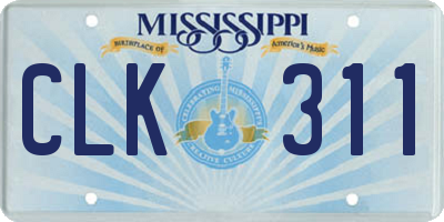 MS license plate CLK311