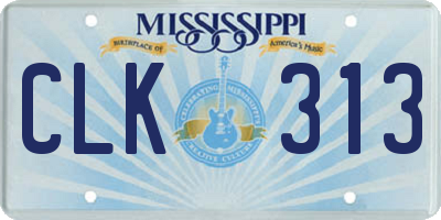 MS license plate CLK313