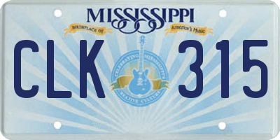 MS license plate CLK315