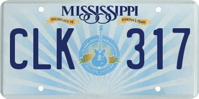 MS license plate CLK317
