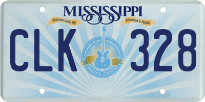 MS license plate CLK328