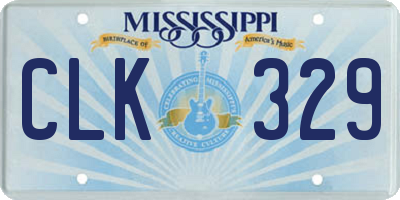 MS license plate CLK329