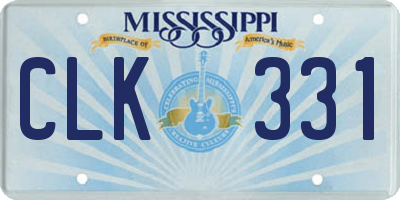 MS license plate CLK331