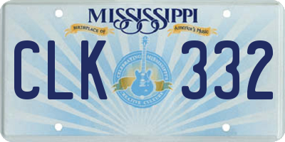 MS license plate CLK332
