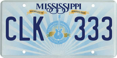 MS license plate CLK333