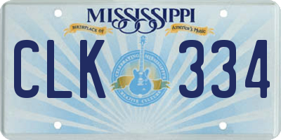 MS license plate CLK334