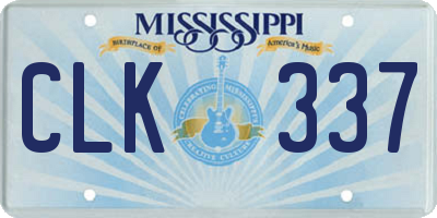 MS license plate CLK337