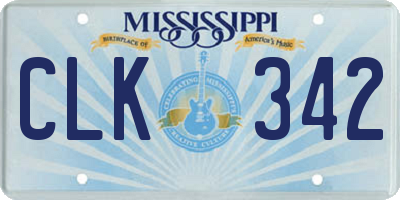 MS license plate CLK342