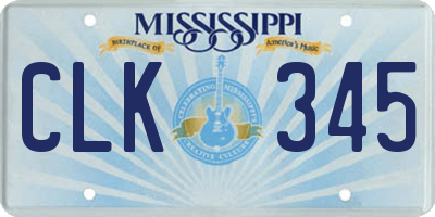 MS license plate CLK345