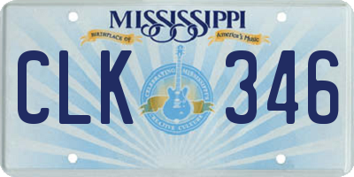 MS license plate CLK346