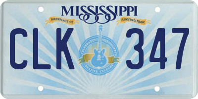 MS license plate CLK347