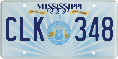 MS license plate CLK348